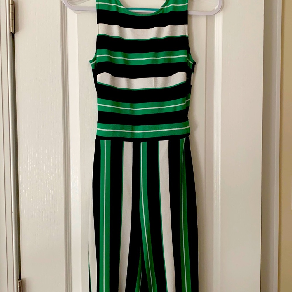 Derek Heart green/black stripe women’s jumpsuit